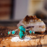Cuff in Royston & Hubei Turquoise - Golden Road Crafted