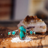 Cuff in Royston & Hubei Turquoise - Golden Road Crafted