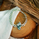 Curb Chain Bracelet in Ocean Jasper - Golden Road Crafted