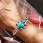 Curb Chain Bracelet in Sonoran Mountain Turquoise - Golden Road Crafted