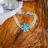 Curb Chain Bracelet in Sonoran Mountain Turquoise - Golden Road Crafted