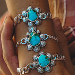 Curb Chain Bracelet in Sonoran Mountain Turquoise - Golden Road Crafted