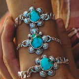 Curb Chain Bracelet in Sonoran Mountain Turquoise - Golden Road Crafted