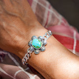 Curb Chain Bracelet in Sonoran Mountain Turquoise - Golden Road Crafted