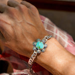 Curb Chain Bracelet in Sonoran Mountain Turquoise - Golden Road Crafted