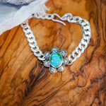 Curb Chain Bracelet in Sonoran Mountain Turquoise - Golden Road Crafted