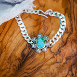 Curb Chain Bracelet in Sonoran Mountain Turquoise - Golden Road Crafted