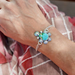 Curb Chain Bracelet in Sonoran Mountain Turquoise - Golden Road Crafted