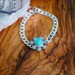 Curb Chain Bracelet in Sonoran Mountain Turquoise - Golden Road Crafted