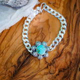 Curb Chain Bracelet in Sonoran Mountain Turquoise - Golden Road Crafted
