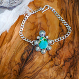 Curb Chain Bracelet in Sonoran Mountain Turquoise - Golden Road Crafted