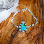 Curb Chain Bracelet in Sonoran Mountain Turquoise - Golden Road Crafted