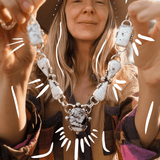 *CUSTOM* The Gateway Necklace in Kingman Turquoise & White Buffalo - Golden Road Crafted