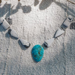 *CUSTOM* The Gateway Necklace in Kingman Turquoise & White Buffalo - Golden Road Crafted