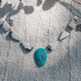 *CUSTOM* The Gateway Necklace in Kingman Turquoise & White Buffalo - Golden Road Crafted