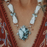 *CUSTOM* The Gateway Necklace in Kingman Turquoise & White Buffalo - Golden Road Crafted