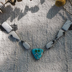 *CUSTOM* The Gateway Necklace in Sonoran Mtn Turquoise & White Buffalo - Golden Road Crafted