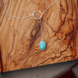 Dainty Lariat in Egyptian Turquoise - Golden Road Crafted