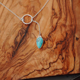 Dainty Lariat in Egyptian Turquoise - Golden Road Crafted