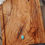 Dainty Lariat in Egyptian Turquoise - Golden Road Crafted