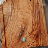 Dainty Lariat in Egyptian Turquoise - Golden Road Crafted
