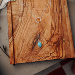 Dainty Lariat in Egyptian Turquoise - Golden Road Crafted