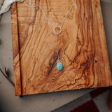 Dainty Lariat in Egyptian Turquoise - Golden Road Crafted