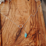 Dainty Lariat in Egyptian Turquoise - Golden Road Crafted