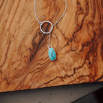 Dainty Lariat in Egyptian Turquoise - Golden Road Crafted