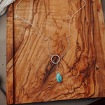Dainty Lariat in Egyptian Turquoise - Golden Road Crafted