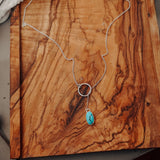 Dainty Lariat in Egyptian Turquoise - Golden Road Crafted