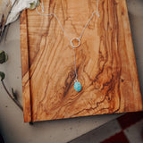 Dainty Lariat in Egyptian Turquoise - Golden Road Crafted
