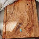 Dainty Lariat in Egyptian Turquoise - Golden Road Crafted