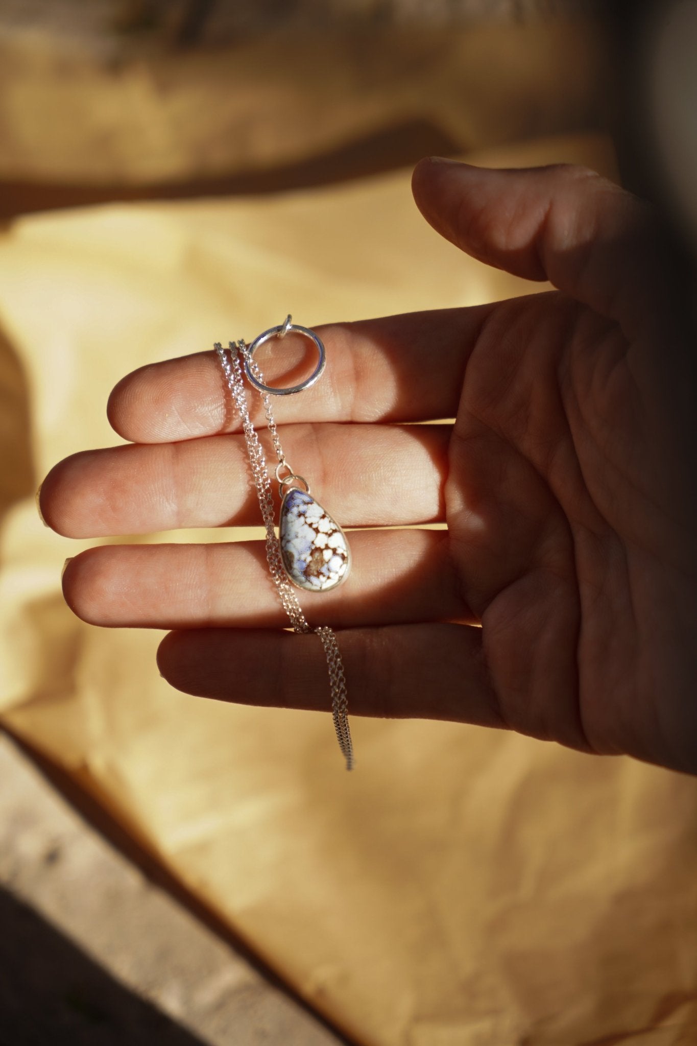 Dainty Lariat in Golden Hills Turquoise - Golden Road Crafted