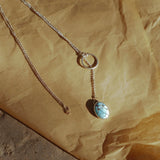 Dainty Lariat in Golden Hills Turquoise - Golden Road Crafted