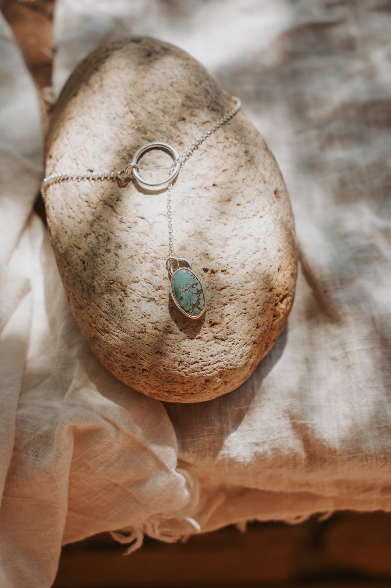 Dainty Lariat in Golden Hills Turquoise - Golden Road Crafted
