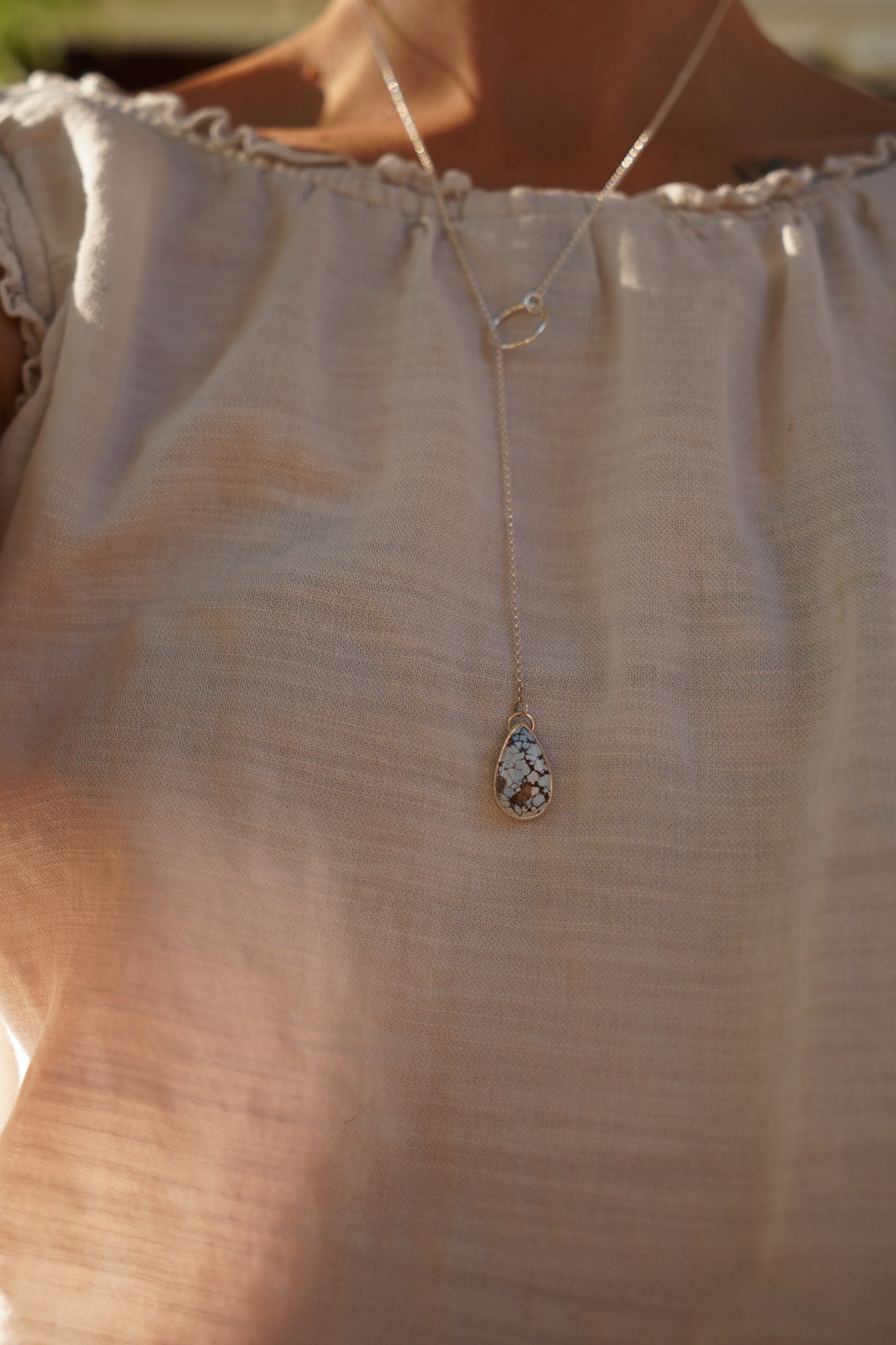 Dainty Lariat in Golden Hills Turquoise - Golden Road Crafted