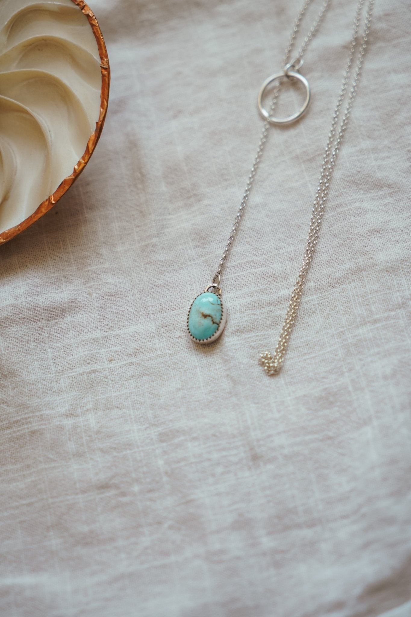 Dainty Lariat in Golden Hills Turquoise - Golden Road Crafted