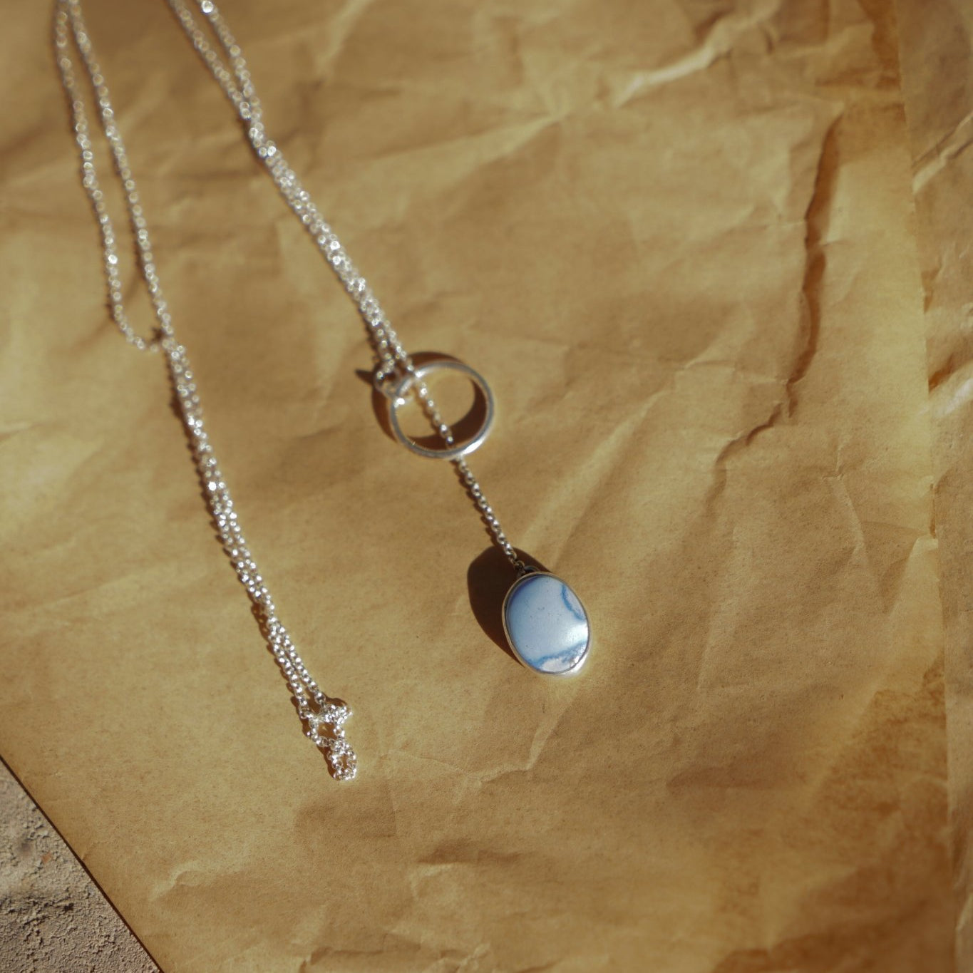 Dainty Lariat in Golden Hills Turquoise - Golden Road Crafted