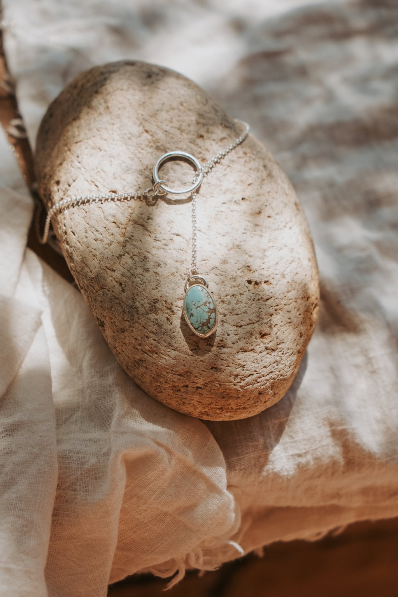 Dainty Lariat in Golden Hills Turquoise - Golden Road Crafted