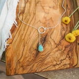 Dainty Lariat in Iron Maiden Turquoise - Golden Road Crafted