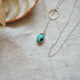 Dainty Lariat in Iron Maiden Turquoise - Golden Road Crafted