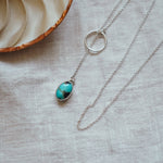 Dainty Lariat in Iron Maiden Turquoise - Golden Road Crafted