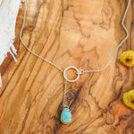 Dainty Lariat in Iron Maiden Turquoise - Golden Road Crafted