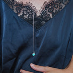 Dainty Lariat in Iron Maiden Turquoise - Golden Road Crafted