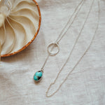 Dainty Lariat in Iron Maiden Turquoise - Golden Road Crafted