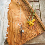 Dainty Lariat in Moonstone - Golden Road Crafted