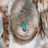 Dainty Lariat in Nevada Fox Turquoise - Golden Road Crafted