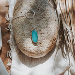 Dainty Lariat in Nevada Fox Turquoise - Golden Road Crafted
