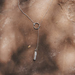 Dainty Lariat in Pearl - Golden Road Crafted